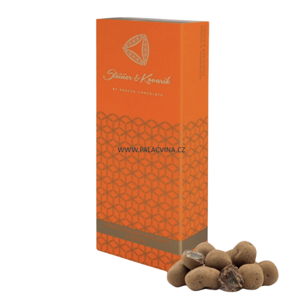 Kousky kandovaného pomeranče v hořké čokoládě s kakaem, 130g