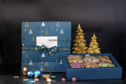 Vánoční dárková krabička, 6 oblíbených druhů dražé, 300g