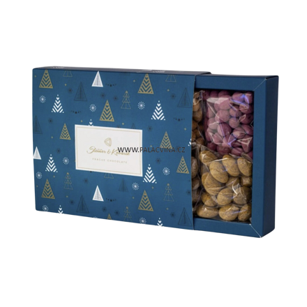 Vánoční dárková krabička, 6 oblíbených druhů dražé, 300g