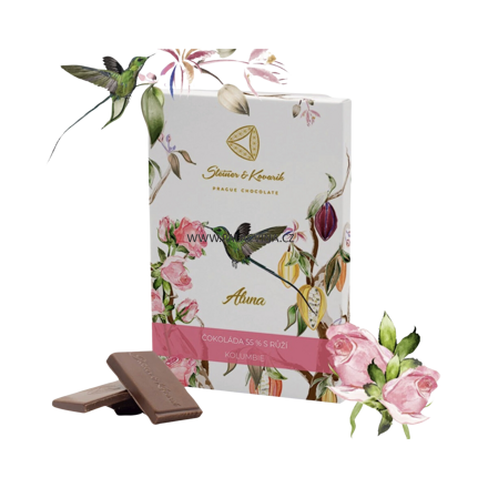 Aluna - čokoláda 55% s růží, 70 g