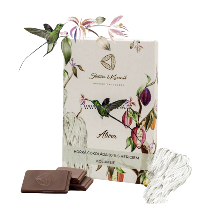 Aluna - hořká čokoláda 60% s Hericiem, 70g