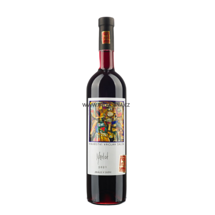 Merlot 2021 - zrálo v sudu, polosuché, Václav Šalša